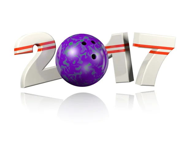 Bowling 2017 design com um fundo branco — Fotografia de Stock