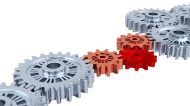 Gümüş Gears ile bir kırmızı dönüm
