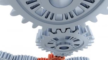 Gümüş turuncu ve kırmızı dişli altında doğrusal Ride