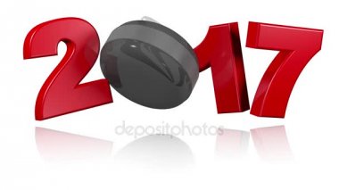 Beyaz bir arka plan ile 2017 curling