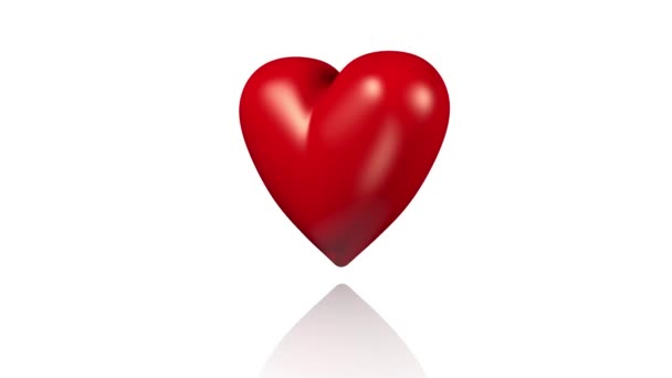 Un grand coeur rouge qui tourne 