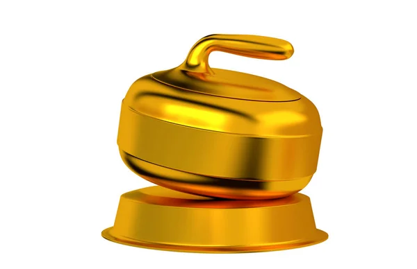 Curling złote trofeum — Zdjęcie stockowe