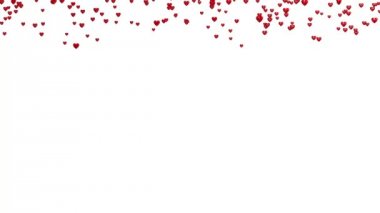 Küçük kırmızı kalpler yağmur bol