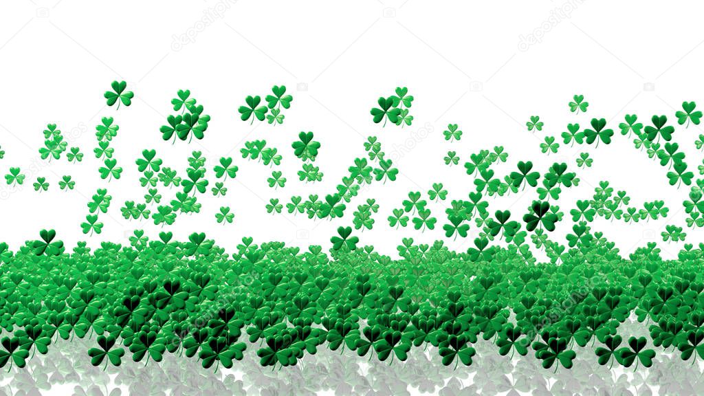 Lots of Tiny Green Clovers In Down