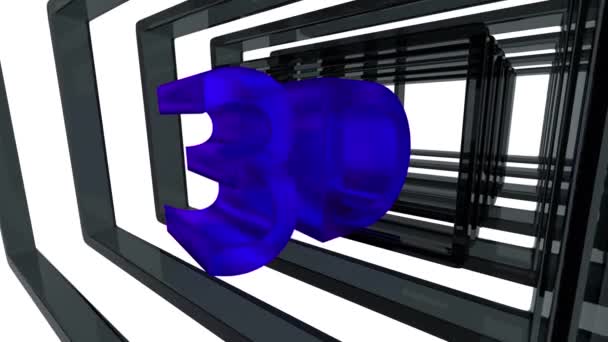 Modrá 3d Design s efektem nekonečné Zoom — Stock video