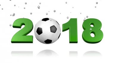 Çok küçük bir 2018 tasarımı üzerinde yağmur futbol topları