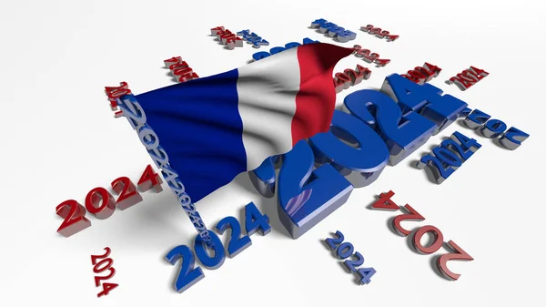 フランス風にフラグ 2024年デザイン — ストック写真