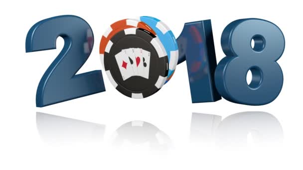 Żetony do pokera 2018 w nieskończonej rotacji — Wideo stockowe