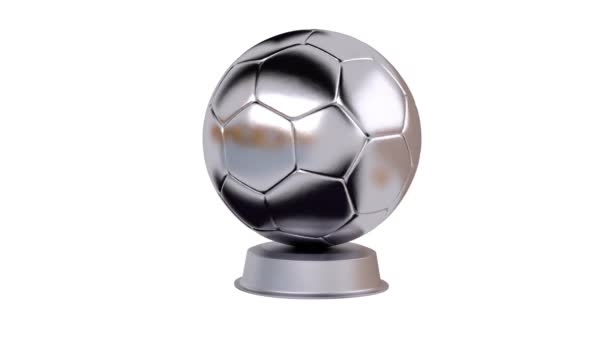 Piłka ręczna srebrne trofeum w nieskończonej rotacji — Wideo stockowe