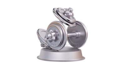 Dumbbell gümüş kupa sonsuz dönüşümlü olarak 