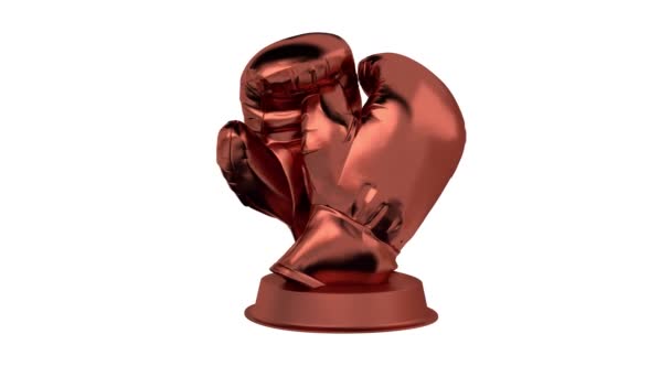 Boxing Bronze Trophy in Infinite Rotation — Stock Video