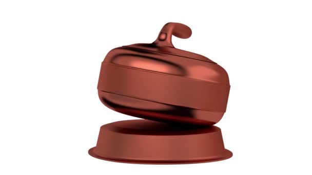 冰壶石青铜奖杯在无限旋转 — 图库视频影像