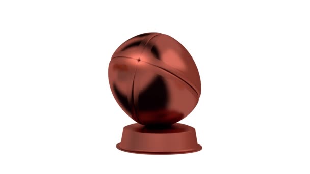Rugby Bronze Trophy w nieskończonej rotacji — Wideo stockowe
