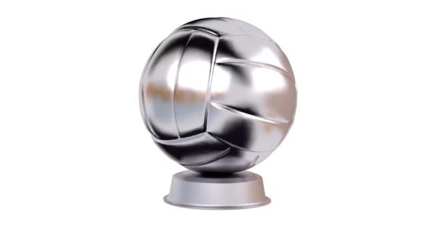 Trofeo de plata de voleibol en rotación infinita — Vídeos de Stock