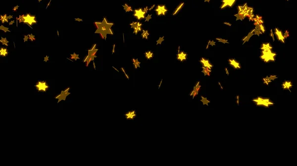 Дощ Великий і Гострий Золотий Шість Бранч зірок — стокове фото