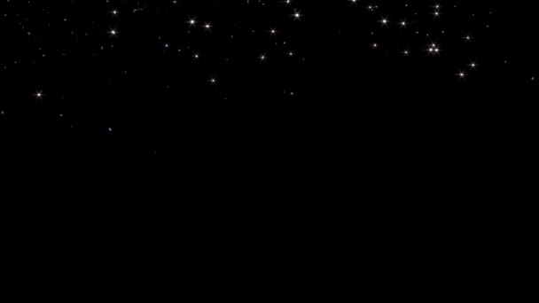 O mulțime de stele mici de argint șase ramuri plouă — Videoclip de stoc