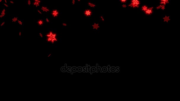 Beaucoup de grandes branches rouges Six étoiles pleuvent  