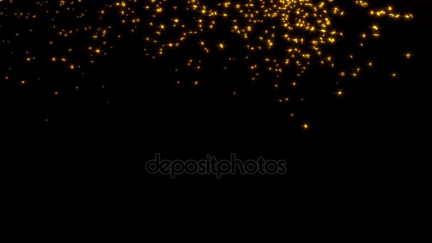 Beaucoup de petites branches dorées potelées Six étoiles pleuvent  