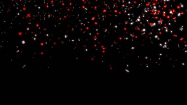 Bazı küçük ve keskin kırmızı ve gümüş altı şube yıldız 