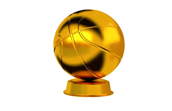 金のトロフィーのバスケット ボール — ストック写真