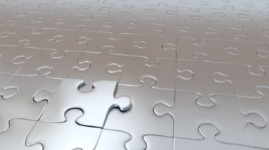 Bir gri bulmaca parça tüm diğer gri parçalar kaçış ve kırmızı olma