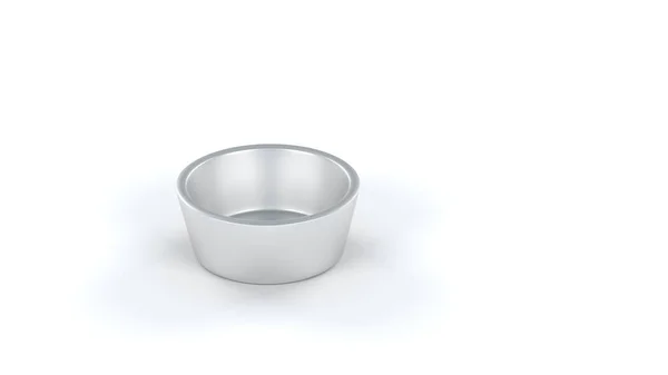 Um copo de prata metálica básica e vazia — Fotografia de Stock
