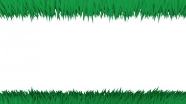 Birçok yeşil tepeler yukarı ve aşağı hareket yavaş yavaş beyaz bir arka plan ile rüzgar ile