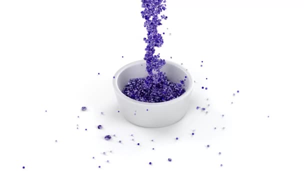 Блискучі Purple Липкі Рідини Великою Кількістю Мікро Кулі Тече Чашку — стокове відео