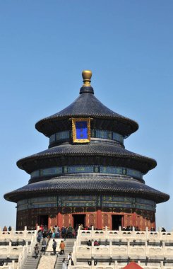 Mavi bir gökyüzü ile Bejing cennet Tapınağı