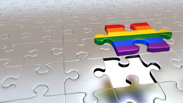 Bir büyük gökkuşağı bulmaca parçası her şeyden önce başka bir gümüş taş yakın çekim