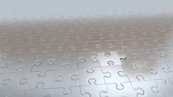 One Grey Puzzle Piece Try Escape Other Grey Pieces Become — Stock Video