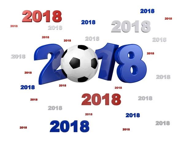 Molti disegni blu di calcio rosso e bianco 2018 — Foto Stock