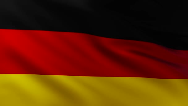 Μεγάλο Φόντο Γερμανική Σημαία Στον Άνεμο Πρότυπα Κυμάτων — Αρχείο Βίντεο