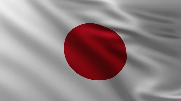 Large Japenese Flag in the wind — Stock Photo, Image