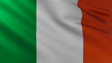 Rüzgarda dalgalı geniş İrlanda bayrağı