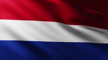 Hollanda 'nın Büyük Bayrağı dalga desenleriyle rüzgarda dalgalanıyor