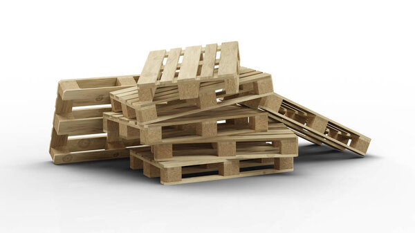 Некоторые стандартные деревянные поддоны, сложенные в беспорядок
 