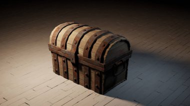 Paslı metalden yapılmış eski bir ahşap. Göğsü kapalı. Beyaz bir ahşaba takılmış.