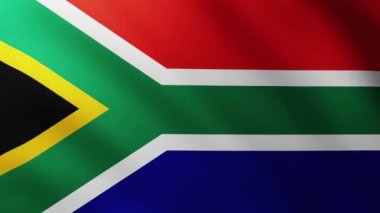Büyük Güney Afrika bayrağı dalga desenleriyle rüzgarda dalgalanıyor
