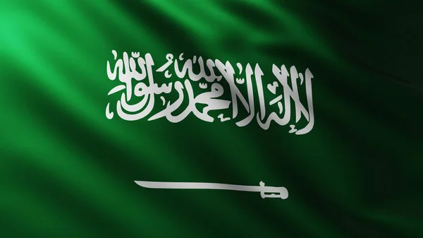 Gran Bandera de Arabia Saudita fondo en el viento —  Fotos de Stock