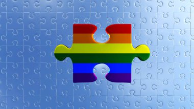 Çok Büyük Gökkuşağı bulmacasının diğer birçok parçasının üzerinde 