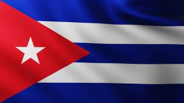 Rüzgarda büyük Küba Bayrağı arkaplanı 