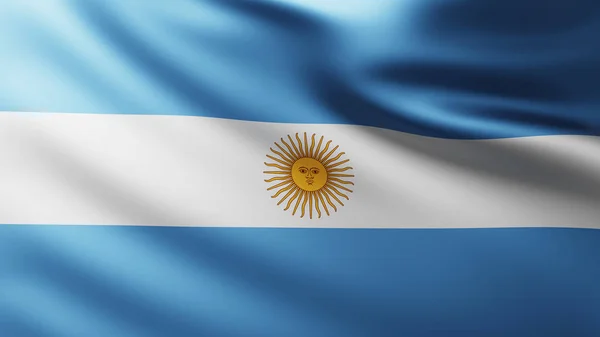 Великий прапор Аргентини на тлі вітру. — стокове фото