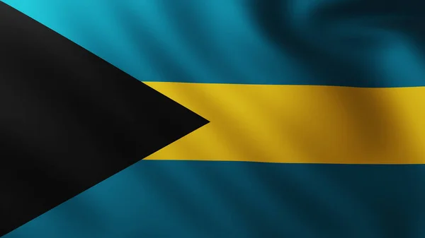 Bandeira grande de Bahamas fundo no vento — Fotografia de Stock