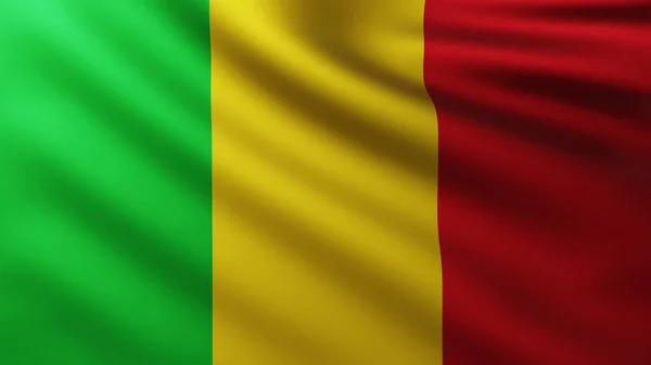 Large Malian Flag background in the wind — 스톡 사진