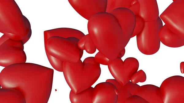 Mess de alguns corações grandes e vermelhos — Fotografia de Stock