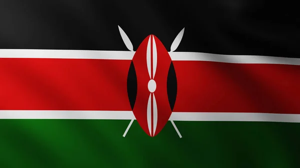 Rüzgarda Kenya Bayrağı arkaplanı — Stok fotoğraf