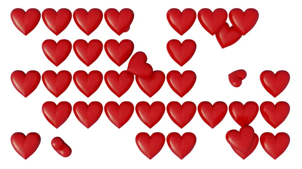 Grid med några små röda hjärtan — Stockfoto
