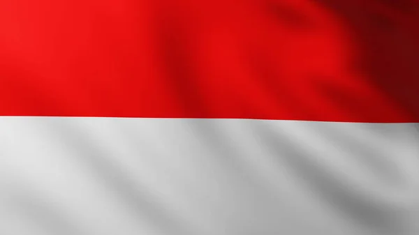 風の中で大規模なインドネシア国旗フルスクリーンの背景 — ストック写真