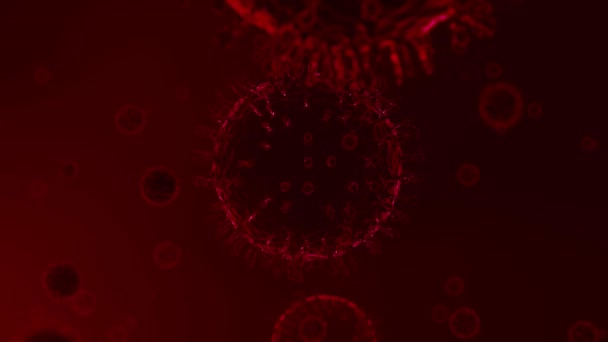 Déplacer Lentement Autour Gros Coronavirus Dans Une Substance Comme Sang — Video